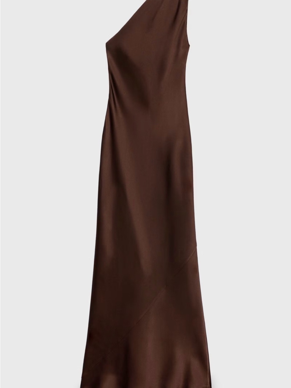Mango Brown Satin Draped Evening Dress - Picture 6 of 7